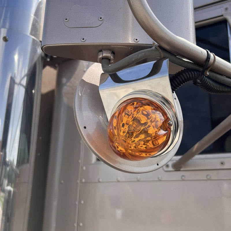 2Pcs glass watermelon lights turn signals with stainless steel brackets