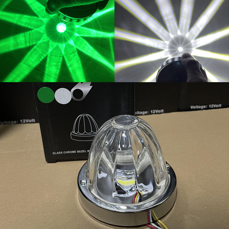 2 Pieces Amber/Purple LED Glass Watermelon Lights